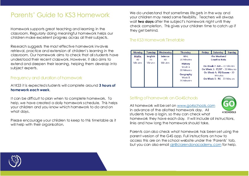 Ks3 homework parent guide